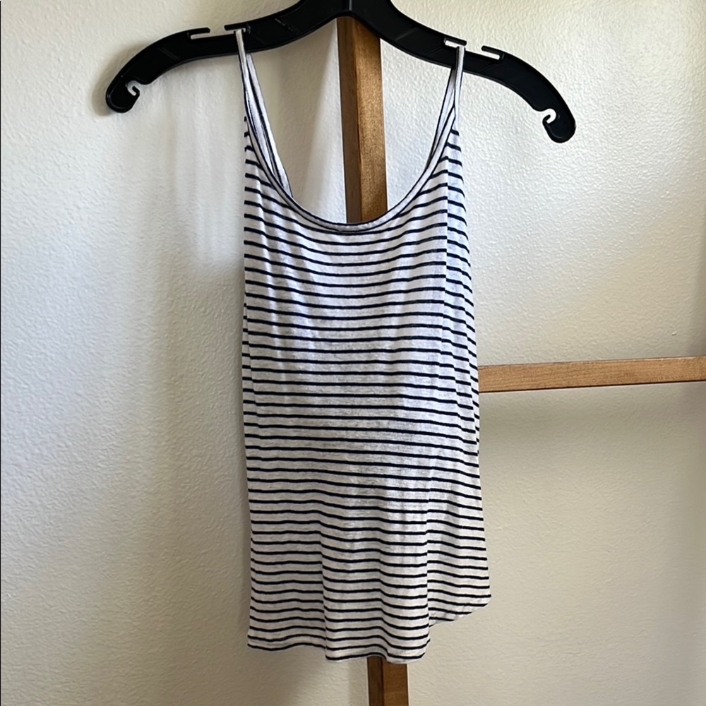 Soft Joie White and Blue Fitted Sleeveless Camisole